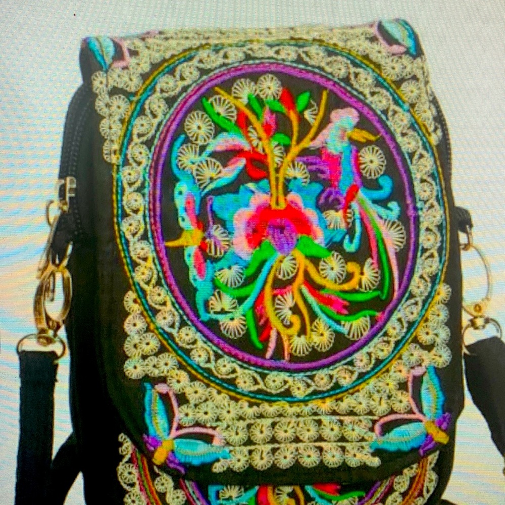 HOST PICK New ladies Cell phone bag wallet retro embroider crossbody